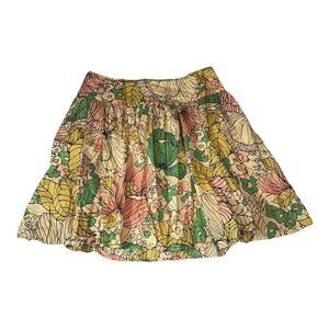 Vintage FOREVER 21 Cotton Floral Print A-Line Above Knee Skirt Size Large